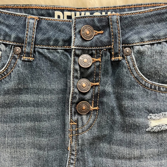 Rewash Brand Frayed High-Waisted Blue Jean Mini Skirt Size Medium - Picture 5 of 14